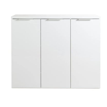 Mundi meuble de rangement 3 portes laqué blanc cm 120x35x102,30h composad