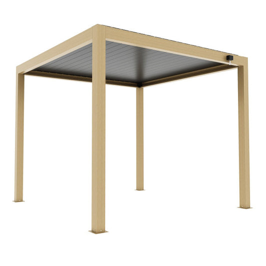 Pergola bioclimatique Atena effet bois 3x4x2h