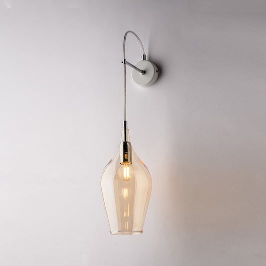 Applique in ferro e vetro ambra Pyrex, 1 luce –  Ampolla