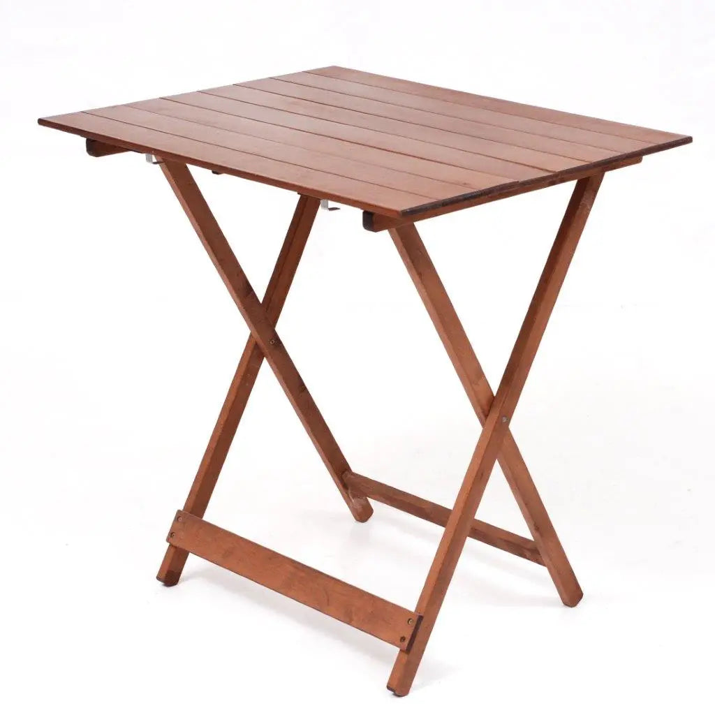 Table de pique-nique pliante en noyer 60x80 cm en bois de hêtre