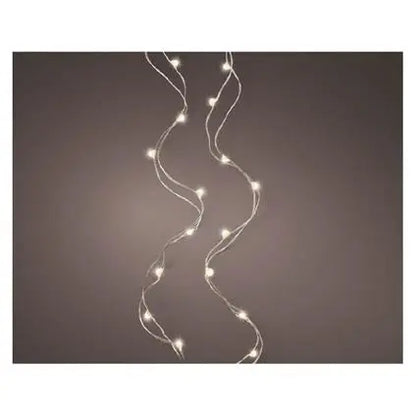 Micro Led luce fissa argento/bianco caldo 495cm 100L a batteria