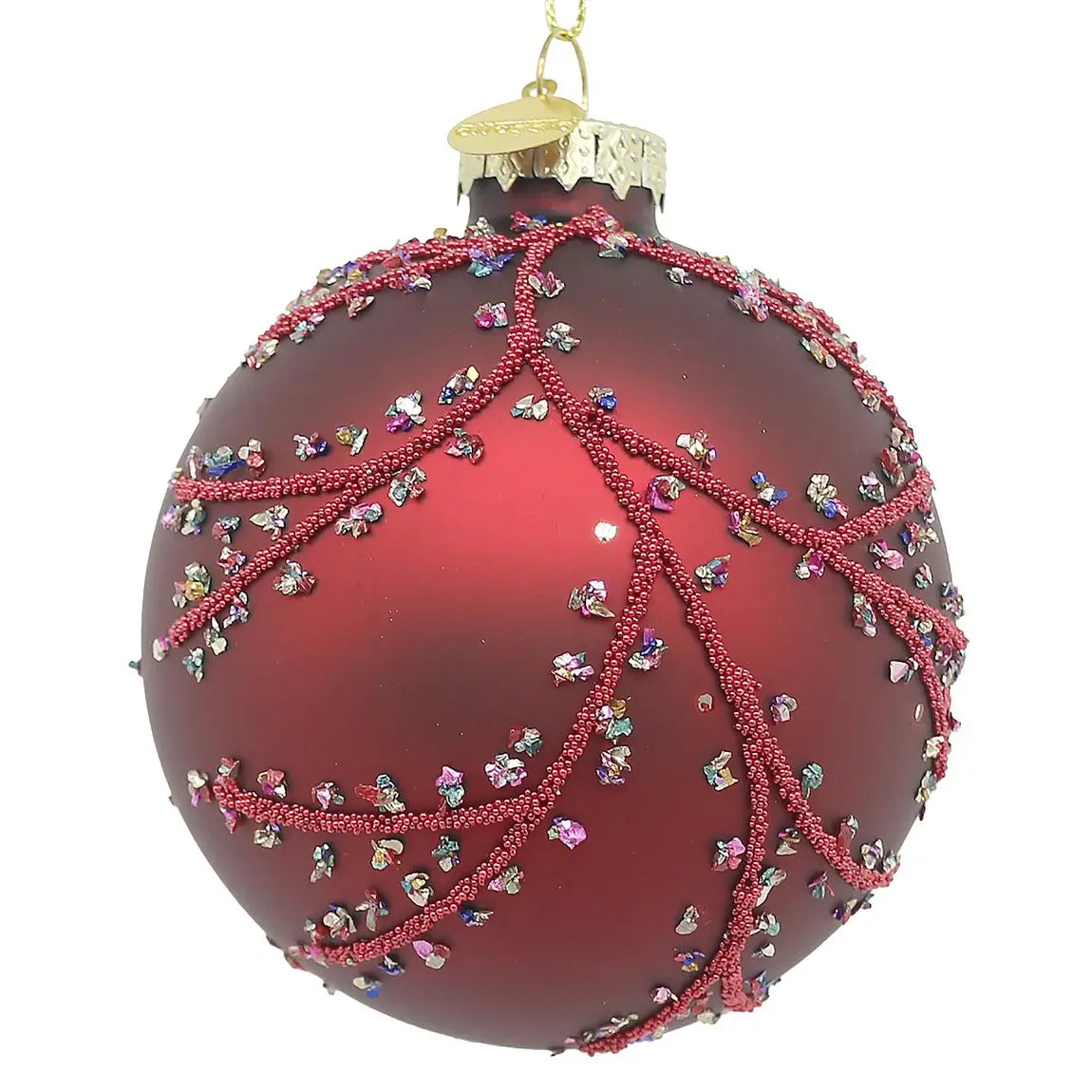 Sfera decorativa Branches in vetro rosso Ø10 cm