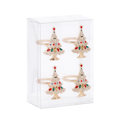 Set 4 portatovaglioli Atena a forma di pino 14 × 10 × H4,5 cm