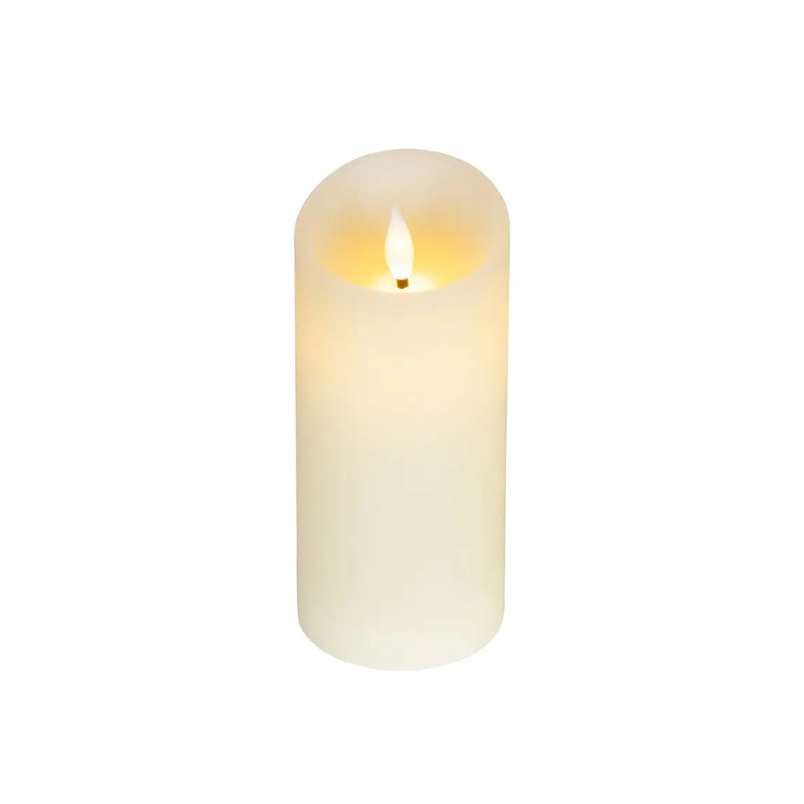 Candela in cera crema con LED Ø7,5 × H17 cm