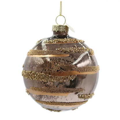 Sfera decorativa Streaks in vetro marrone Ø8 cm