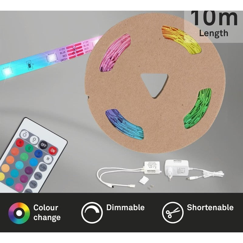 Bande LED RGB Briloner superline 10 mètres 24w IP44