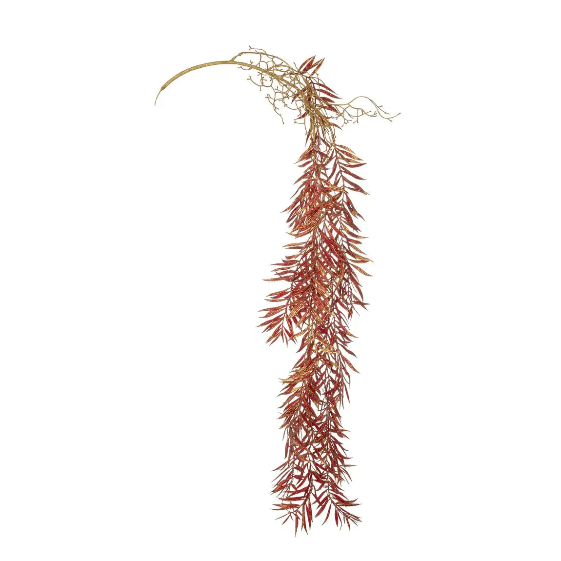 Ramo decorativo Edhel bambù rosso e oro H100 cm