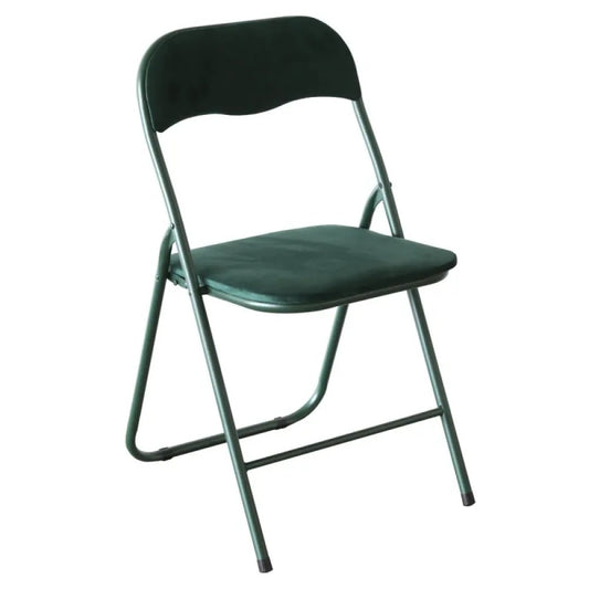 Chaise pliante Amanda en velours vert foncé