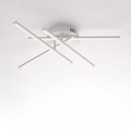 Plafoniera in metallo e alluminio laccato bianco con led integrato H.10 - Ø 65