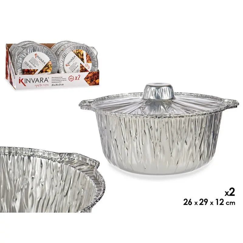 Lot de deux casseroles en aluminium 26 x 15 x 29 h cm