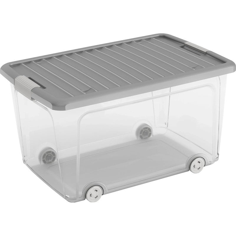 Kis W Box conteneur haut à roulettes, gris 31,5x39x56,5 cm h