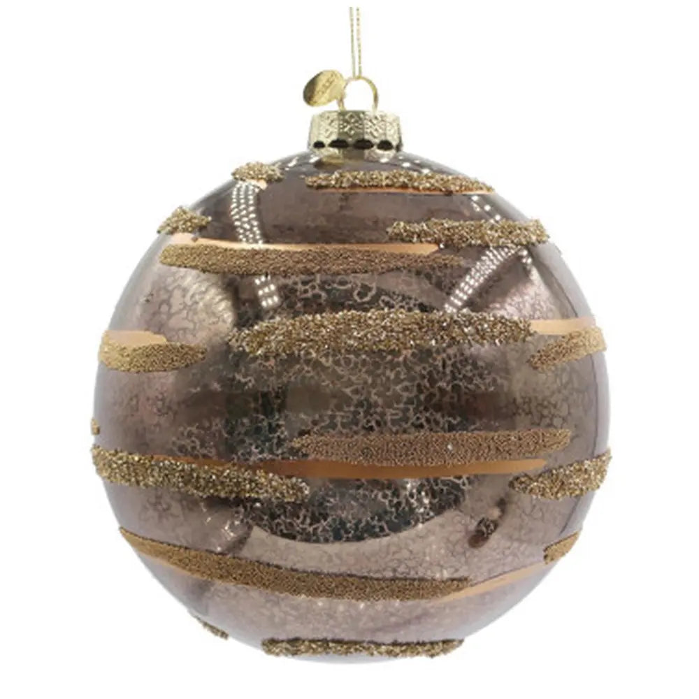 Sfera decorativa Streaks in vetro marrone Ø15 cm