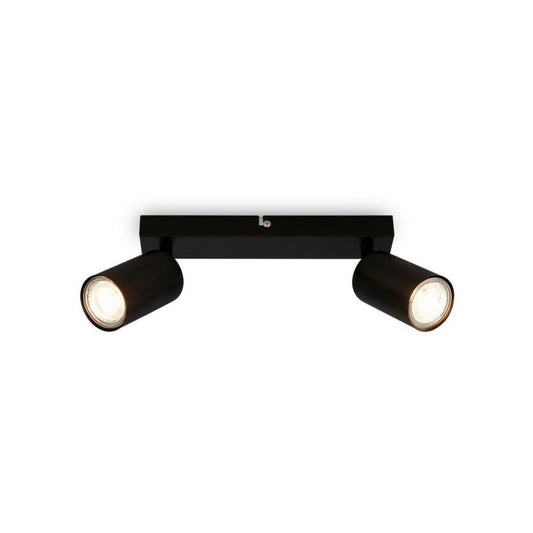 Spot de plafond orientable 2xGU10 noir 15,5 x 5,5 x 25,5 cm