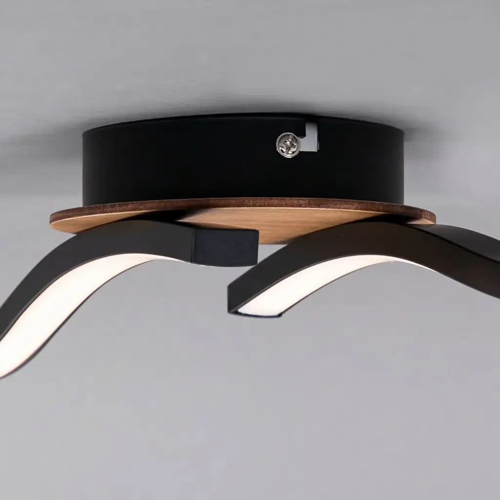 Plafonnier LED 55 cm 12w 960lm bois noir