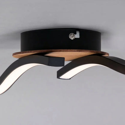 Plafonnier LED 55 cm 12w 960lm bois noir
