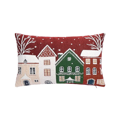 Cuscino decorativo Snowlyn con paesaggio rosso 30 × 50 cm