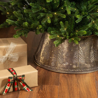 Copribase per albero di Natale in ferro bronzo antico Ø57 × H25 cm