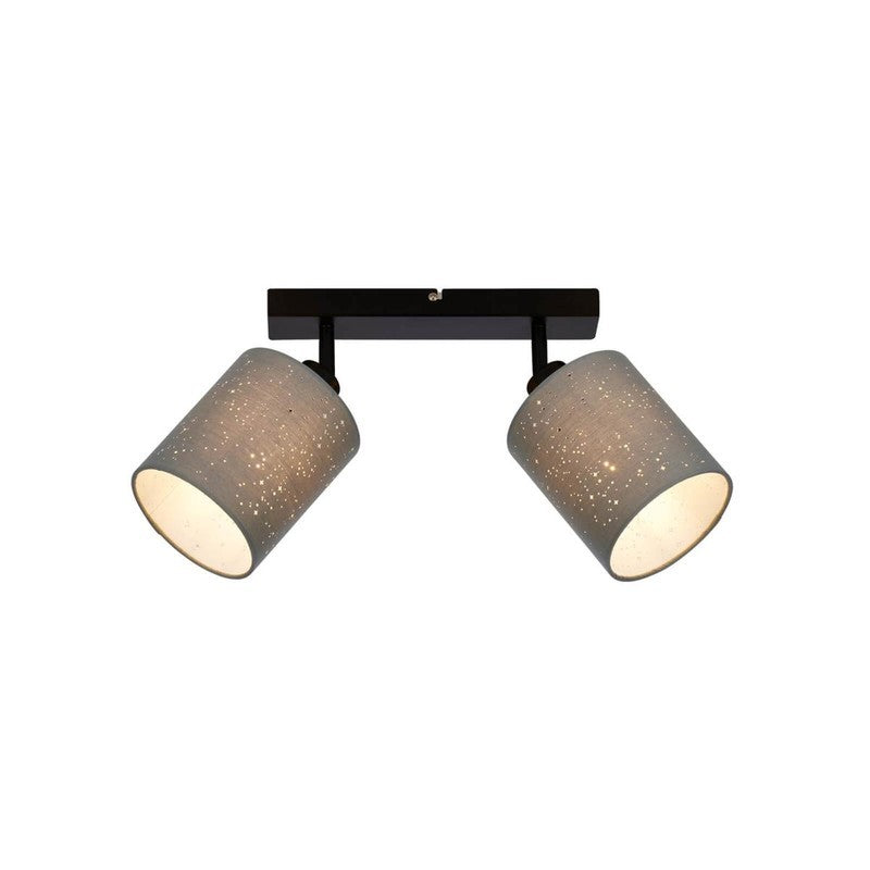 Vintage Spot Bar 2xe27 28,5 cm gris noir