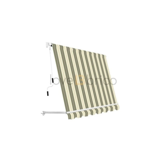Tenda da sole a caduta 300x250 cm beige rigato con braccetti regolabili