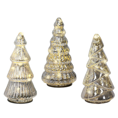 Albero di Natale in vetro trasparente con LED Ø9 × H17,5 cm