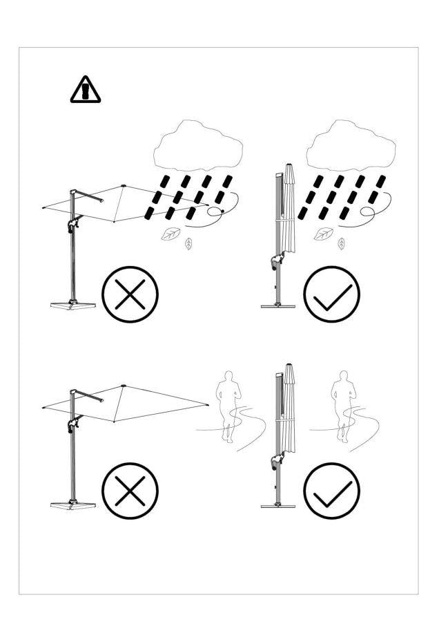 Parasol en Aluminium avec Poteau Latéral Blanc 3x4 m