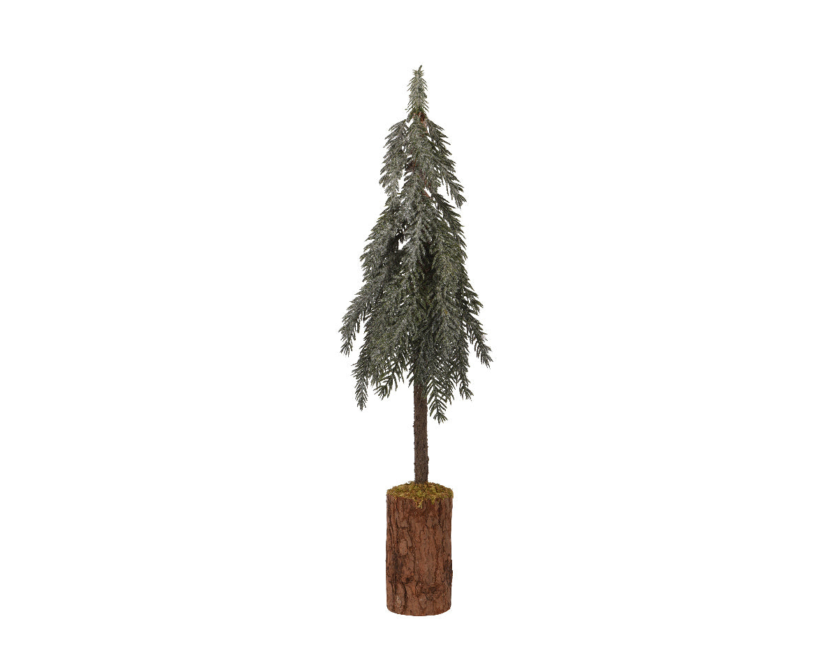 Mini sapin gelé vert/blanc 18x60 cm