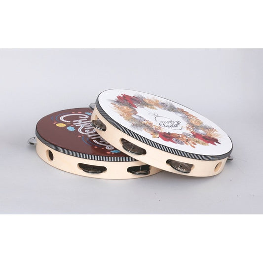 Tambour de Noël en bois H15 cm blanc et rouge – 1 pièce assortie