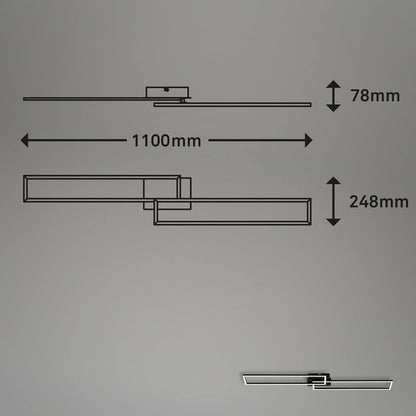Plafonnier LED Briloner 110 cm 40w 4400lm noir