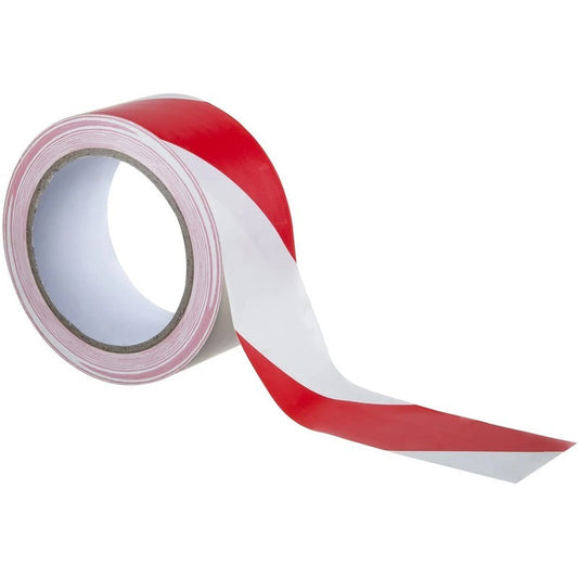 Ruban de marquage adhésif blanc/rouge 50 mm x 30 m
