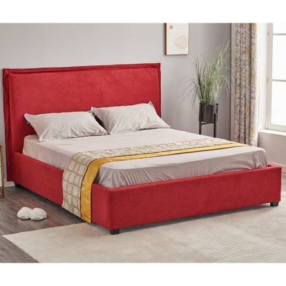 Lit double avec conteneur en tissu rouge 170x206x118 cm