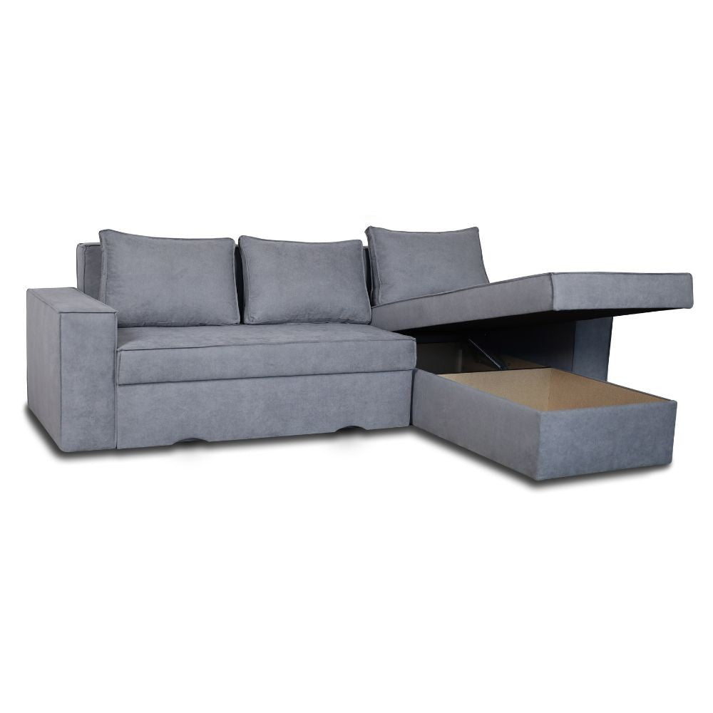 Canapé d'angle gris frêne 250x180 cm