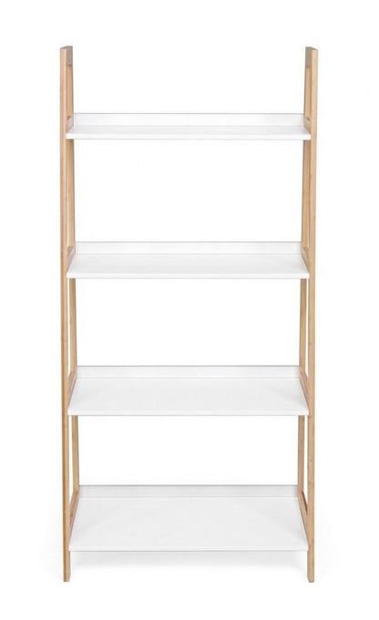 Libreria in legno di bamboo quattro ripiani BROOKLYN 62x38x h130 cm