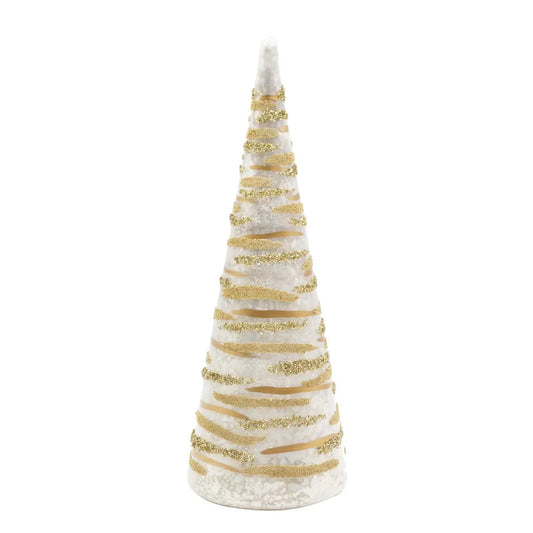 Sapin décoratif Streaks en verre blanc Ø8,5 × H25 cm
