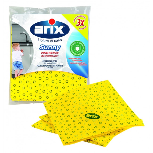 Arix Chiffon polyvalent jaune Sunny 3 pièces