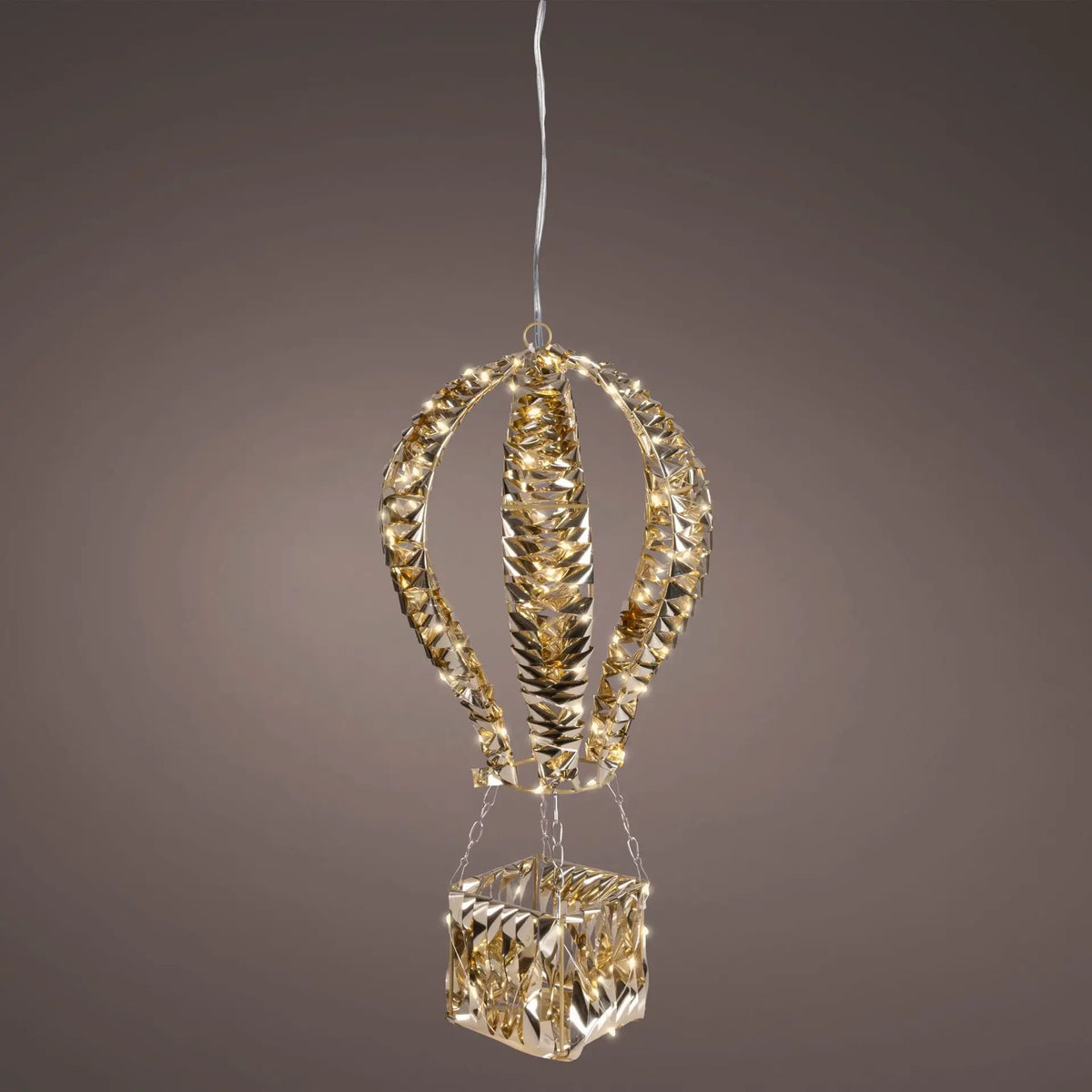 Mongolfiera luminosa LED oro e bianco caldo da esterno 30 × 30 × H60 cm