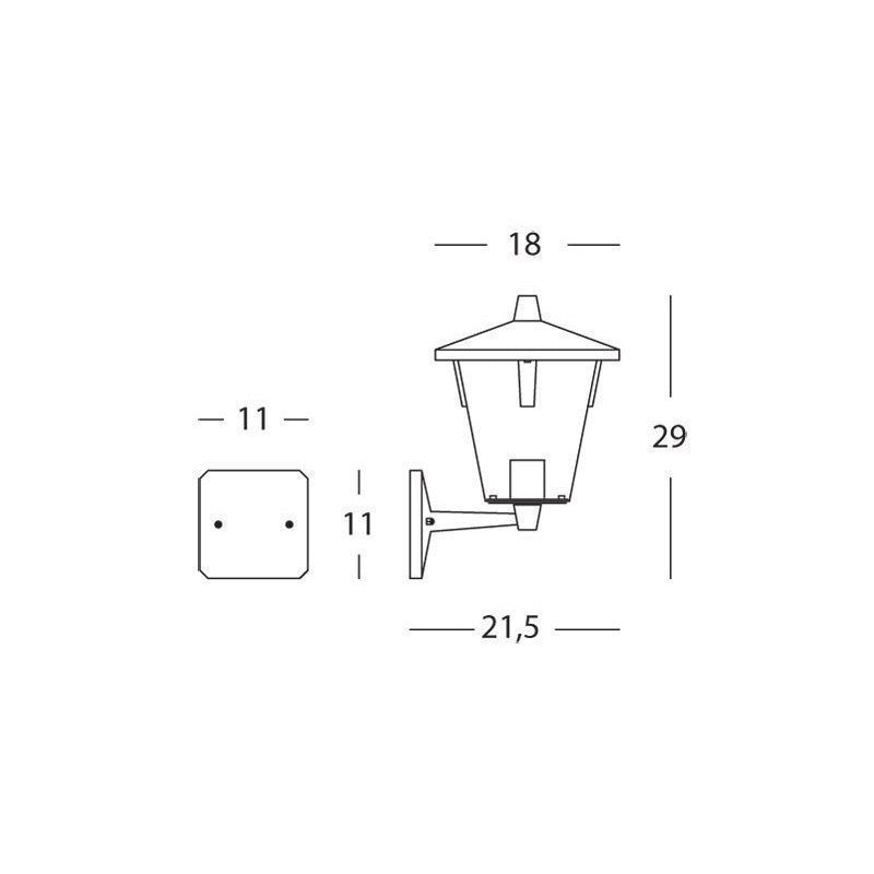 Applique en aluminium moulé sous pression blanc avec diffuseur thermoplastique transparent. h. 29 cm