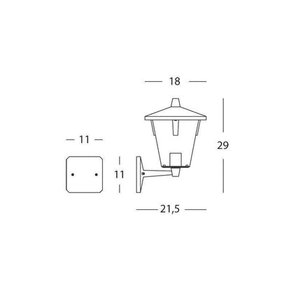 Applique en aluminium moulé sous pression blanc avec diffuseur thermoplastique transparent. h. 29 cm
