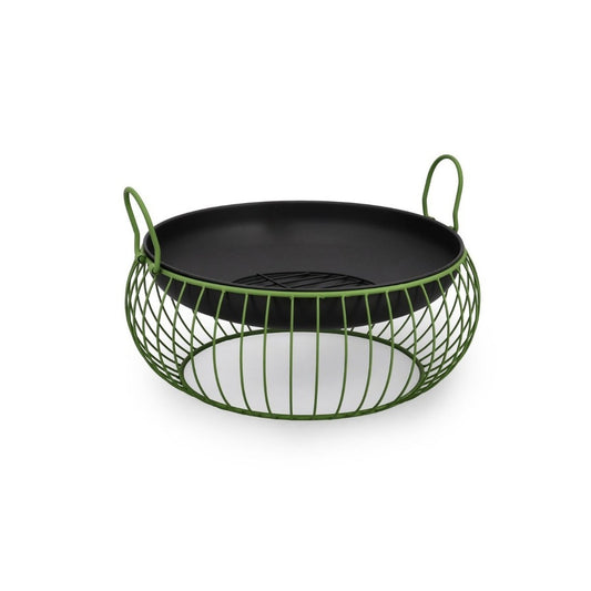 Brasier Maylis vert Bizzotto Ø57x22h en acier peint vert