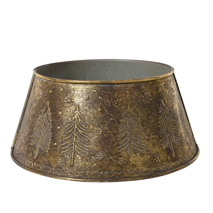 Copribase per albero di Natale in ferro bronzo antico Ø70 × H27 cm