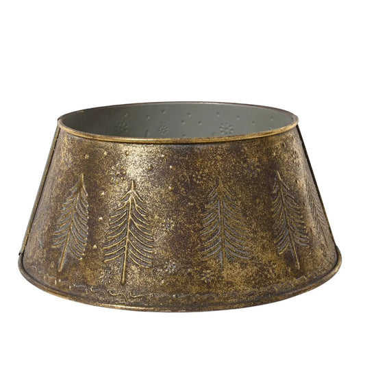Copribase per albero di Natale in ferro bronzo antico Ø70 × H27 cm