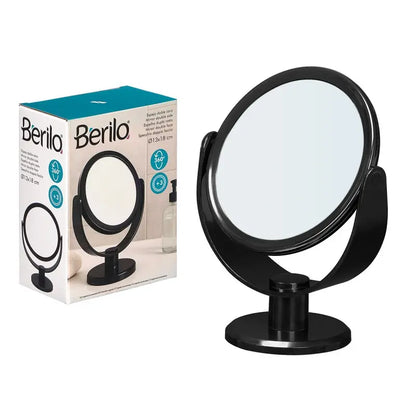 Miroir de table double face noir 8x13x17,5h cm