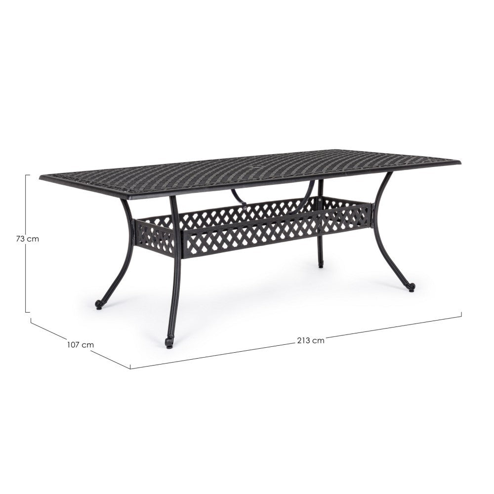 Table Extérieure Rectangulaire Anthracite 107x213 cm