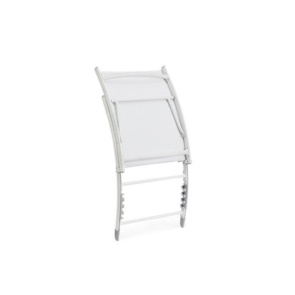 Fauteuil lounge inclinable blanc Bizzotto Taylor en aluminium et textilène 53 x 166,5 x 90 cm