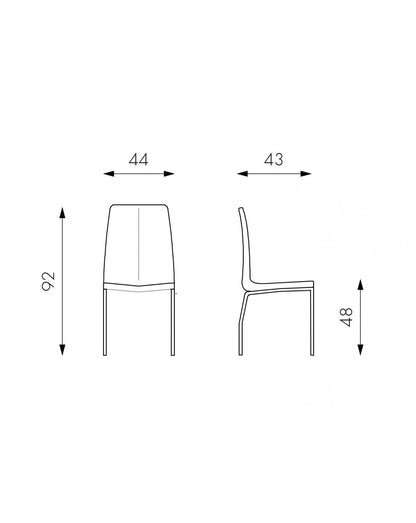4x Sedie in similpelle grigio scuro con gambe grigio cromo – Viva