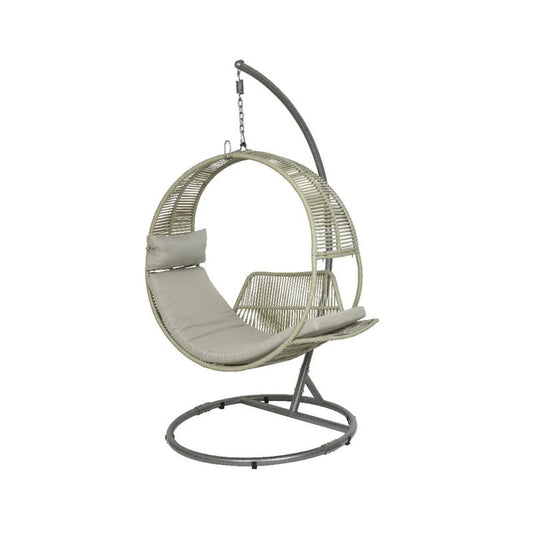 Poltrona sospesa grigia con supporto 118 × 127 × H201 cm