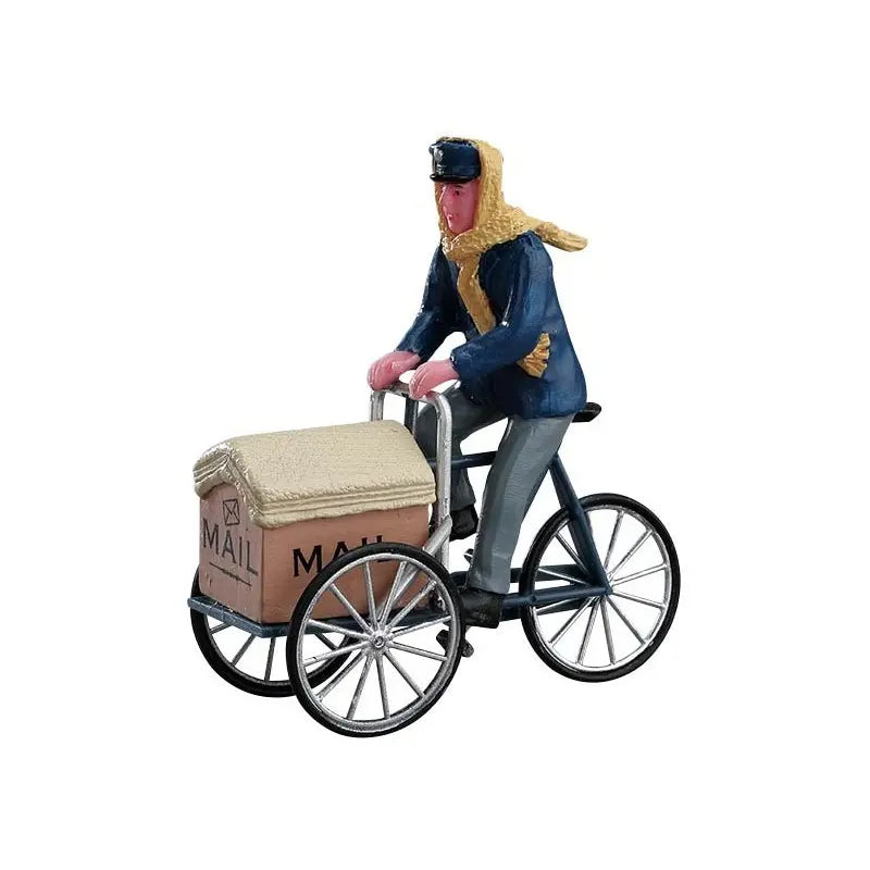Statuetta Lemax postino in bicicletta 6,8 × 3 × H7,5 cm