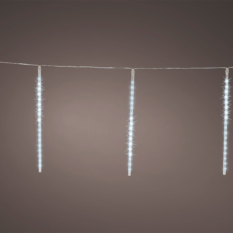 Lumières de Noël en forme de larme 216 LED 2 mètres blanc froid