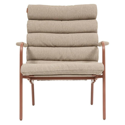 Fauteuil de relaxation de jardin Solani café/acajou avec repose-pieds