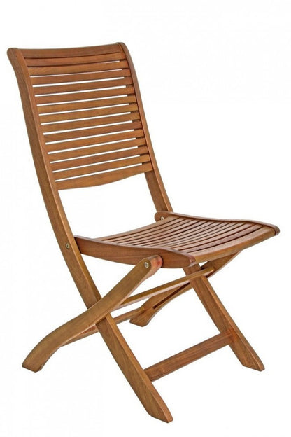Lot de 2 chaises pliantes Noemi en bois d'acacia 64x55,5x93h cm