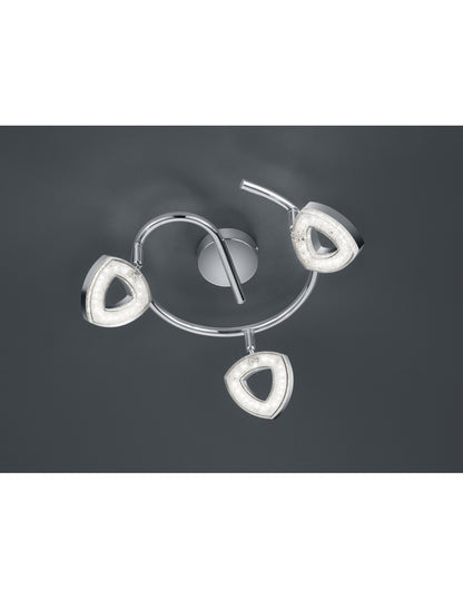 Faretto Girandola Tours 3 Spot Led Cromo Ø25 cm Trio Lighting